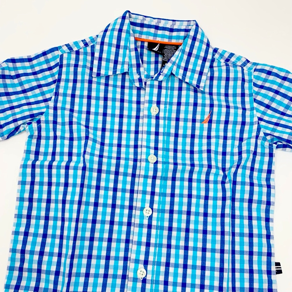 Nautica 2T Plaid Short Sleeve Buttondown Shirt